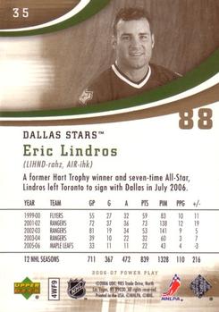 2006-07 Upper Deck Power Play #35 Eric Lindros Back
