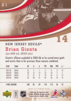 2006-07 Upper Deck Power Play #61 Brian Gionta Back
