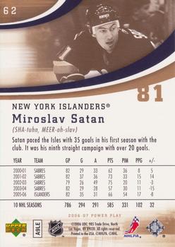 2006-07 Upper Deck Power Play #62 Miroslav Satan Back