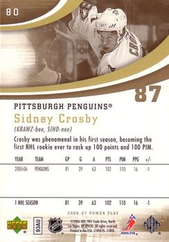 2006-07 Upper Deck Power Play #80 Sidney Crosby Back