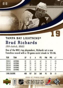 2006-07 Upper Deck Power Play #88 Brad Richards Back