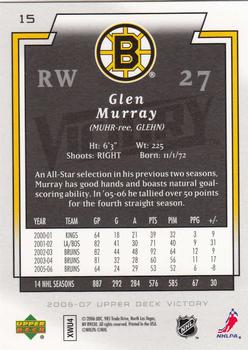 2006-07 Upper Deck Victory #15 Glen Murray Back