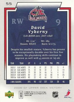 2006-07 Upper Deck Victory #55 David Vyborny Back