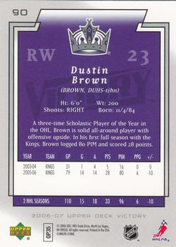 2006-07 Upper Deck Victory #90 Dustin Brown Back