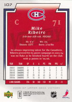2006-07 Upper Deck Victory #107 Mike Ribeiro Back
