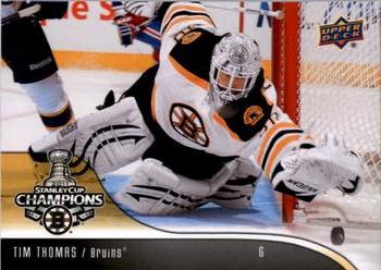 2011 Upper Deck Boston Bruins Stanley Cup Champions #2 Tim Thomas Front