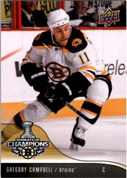 2011 Upper Deck Boston Bruins Stanley Cup Champions #19 Gregory Campbell Front