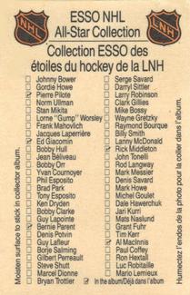 1988-89 Esso NHL All-Star Collection #NNO Grant Fuhr Back