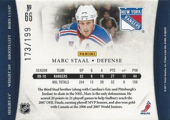 2010-11 Panini Dominion #65 Marc Staal Back