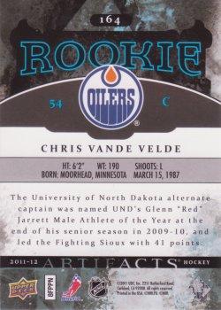 2011-12 Upper Deck Artifacts #164 Chris VandeVelde Back