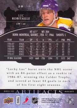2011-12 Upper Deck Artifacts #20 Luc Robitaille Back