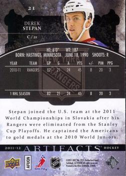 2011-12 Upper Deck Artifacts #21 Derek Stepan Back
