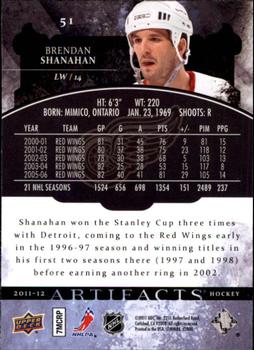 2011-12 Upper Deck Artifacts #51 Brendan Shanahan Back