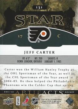 2011-12 Upper Deck Artifacts #131 Jeff Carter Back