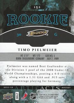 2011-12 Upper Deck Artifacts #152 Timo Pielmeier Back