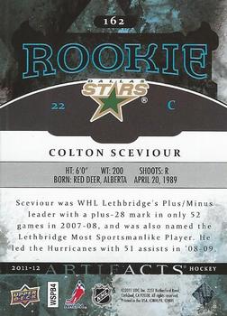 2011-12 Upper Deck Artifacts #162 Colton Sceviour Back