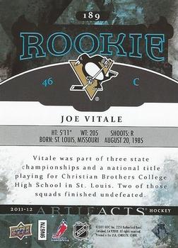2011-12 Upper Deck Artifacts #189 Joe Vitale Back