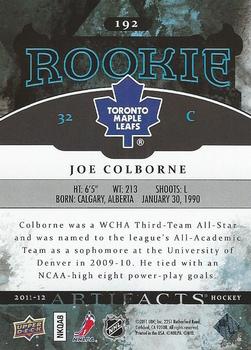 2011-12 Upper Deck Artifacts #192 Joe Colborne Back