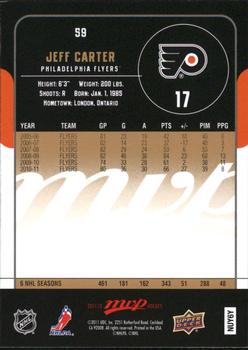 2011-12 Upper Deck Victory - 2011-12 Upper Deck MVP #59 Jeff Carter Back