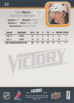 2011-12 Upper Deck Victory - Red #23 Tyler Myers Back