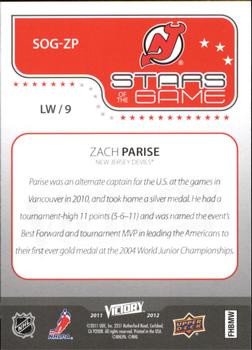 2011-12 Upper Deck Victory - Stars of the Game #SOG-ZP Zach Parise Back