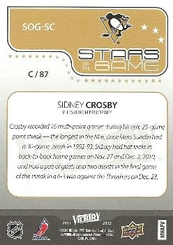 2011-12 Upper Deck Victory - Stars of the Game #SOG-SC Sidney Crosby Back