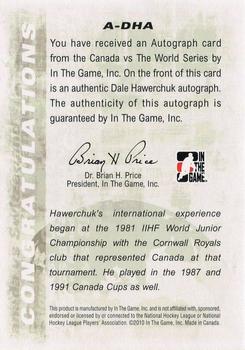 2011-12 In The Game Canada vs. The World #A-DHA Dale Hawerchuk Back