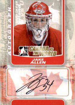2011-12 In The Game Canada vs. The World #A-JA Jake Allen Front