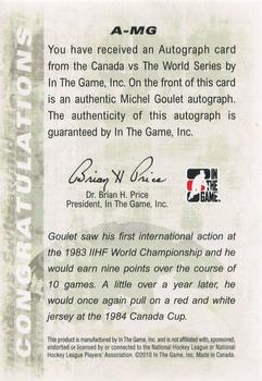 2011-12 In The Game Canada vs. The World #A-MG Michel Goulet Back