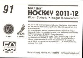 2011-12 Panini Stickers #91 David Clarkson Back