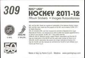 2011-12 Panini Stickers #309 Antti Niemi Back
