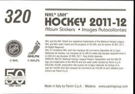 2011-12 Panini Stickers #320 Alexander Steen Back