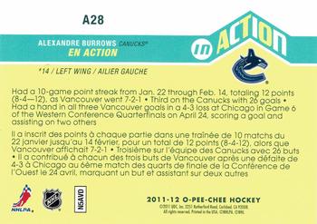 2011-12 O-Pee-Chee - In Action #A28 Alexandre Burrows Back