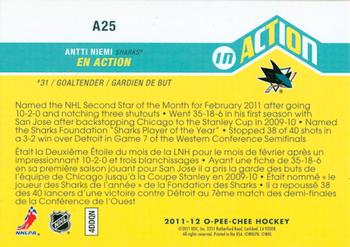 2011-12 O-Pee-Chee - In Action #A25 Antti Niemi Back