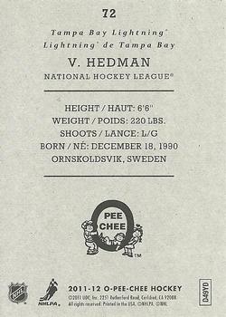 2011-12 O-Pee-Chee - Retro #72 Victor Hedman Back
