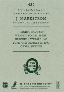 2011-12 O-Pee-Chee - Retro #420 Jacob Markstrom Back