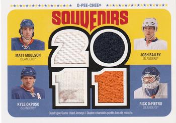 2011-12 O-Pee-Chee - Souvenirs #OPC-NYI Matt Moulson / Josh Bailey / Kyle Okposo / Rick DiPietro Front