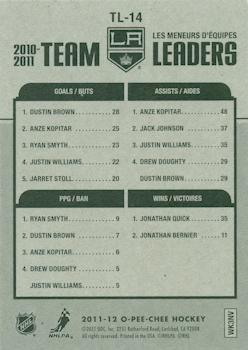 2011-12 O-Pee-Chee - Team Leaders #TL-14 Dustin Brown / Anze Kopitar / Ryan Smyth / Jonathan Quick Back