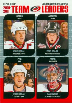 2011-12 O-Pee-Chee - Team Leaders #TL-6 Eric Staal / Cam Ward Front
