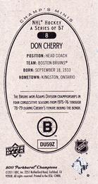 2011-12 Parkhurst Champions - Champ's Mini #8 Don Cherry Back
