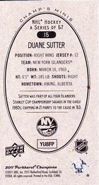 2011-12 Parkhurst Champions - Champ's Mini #15 Duane Sutter Back