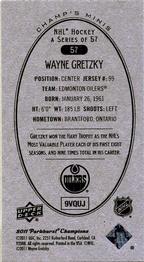 2011-12 Parkhurst Champions - Champ's Mini #57 Wayne Gretzky Back