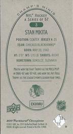 2011-12 Parkhurst Champions - Champ's Mini Green Backs #3 Stan Mikita Back