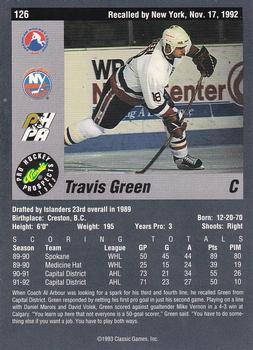 1993 Classic Pro Prospects #126 Travis Green Back