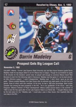 1993 Classic Pro Prospects #17 Darrin Madeley Back