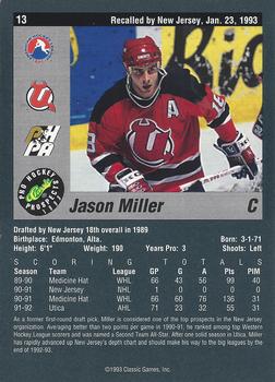 1993 Classic Pro Prospects #13 Jason Miller Back