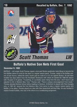 1993 Classic Pro Prospects #19 Scott Thomas Back