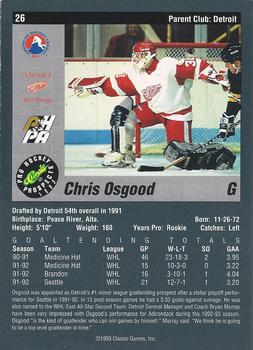 1993 Classic Pro Prospects #26 Chris Osgood Back