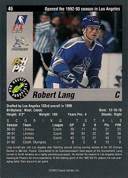 1993 Classic Pro Prospects #46 Robert Lang Back