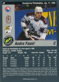 1993 Classic Pro Prospects #47 Andre Faust Back